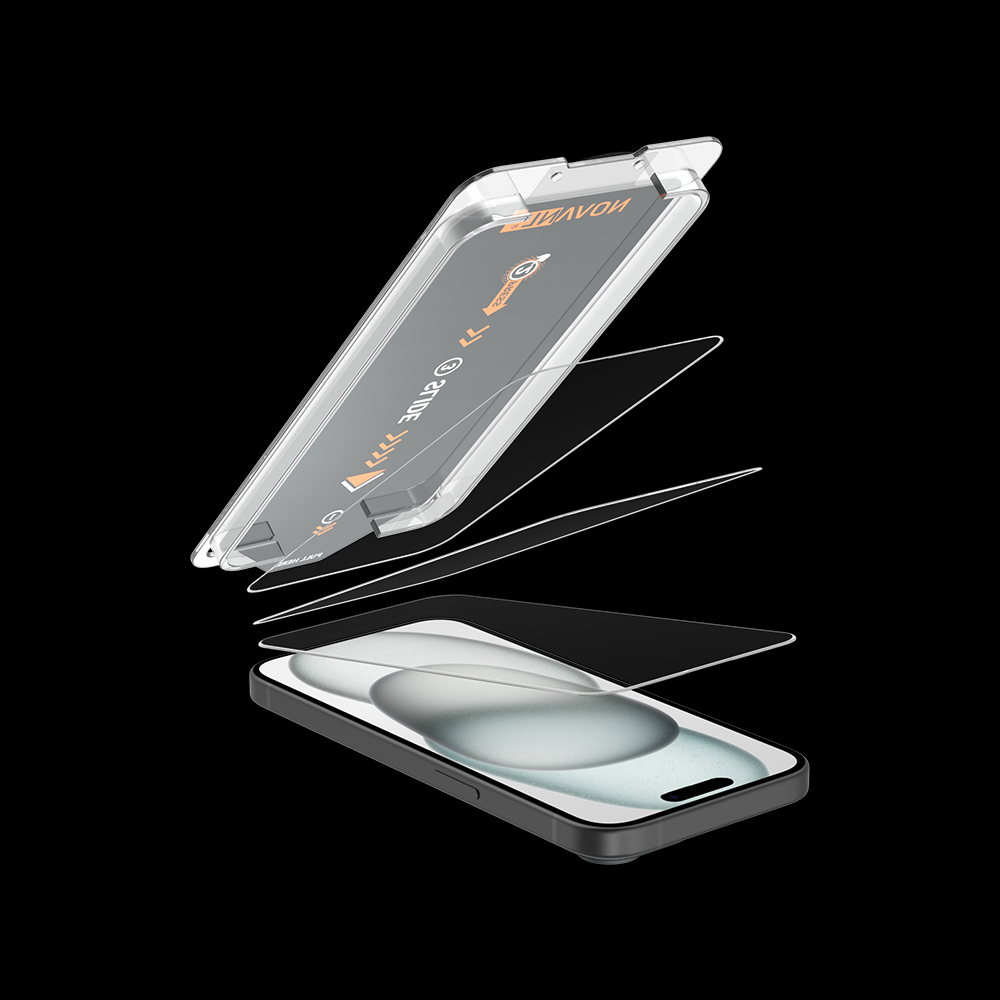 NOVANL 3er-Pack Displayschutzfolie für iPhone 15 Plus mit Installationskit