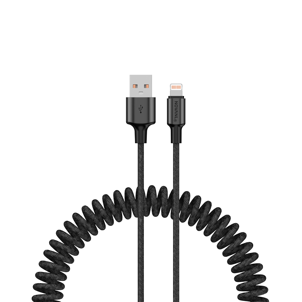 NOVANL SpeedCharge Spiral-USB-A-auf-8-Pin-Kabel 12 W (1,5 m)