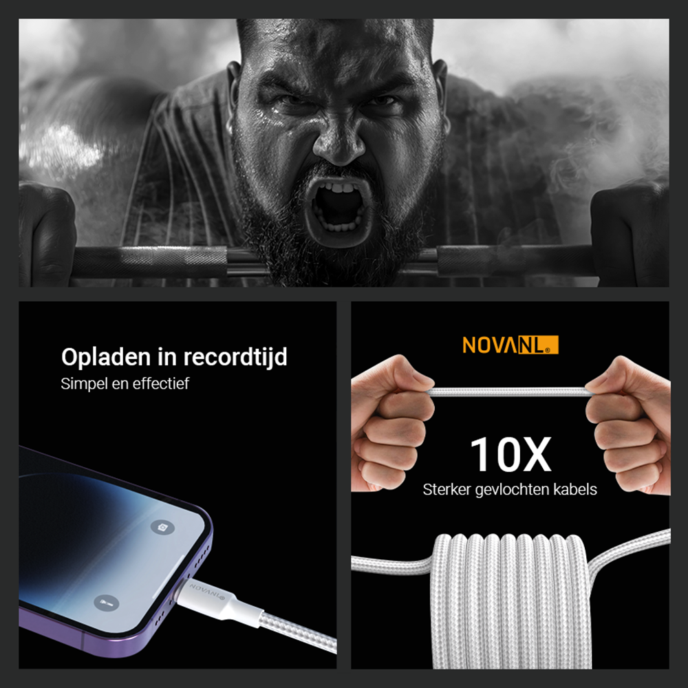NOVANL SpeedCharge USB A auf USB-C Kabel 12W