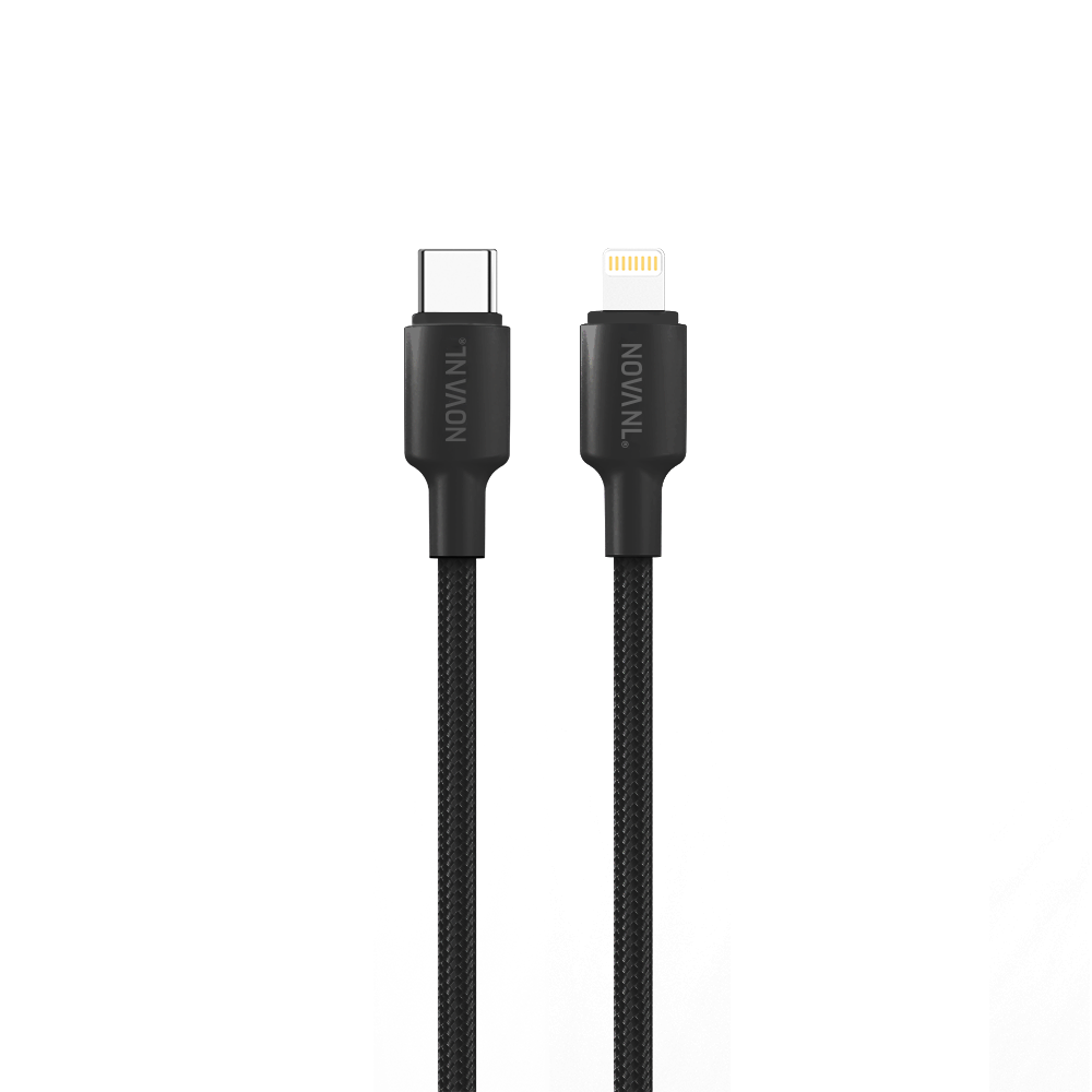 NOVANL SpeedCharge USB C naar Lightning kabel 20W Zwart Black