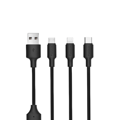 NOVANL SpeedCharge 1,5M USB A auf 3-in-1 12W
