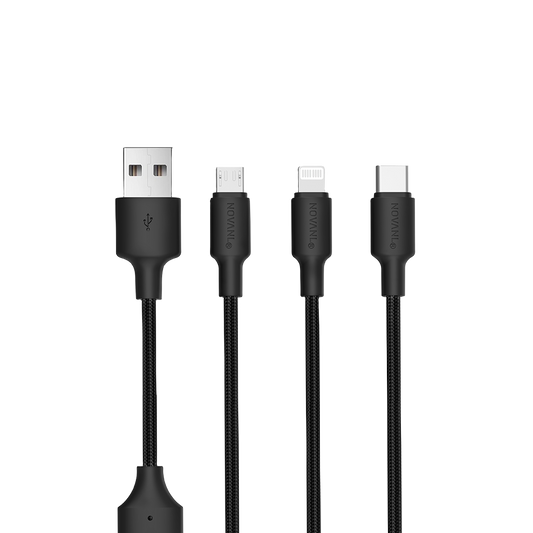 NOVANL SpeedCharge 1,5M USB A auf 3-in-1 12W
