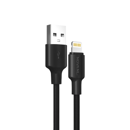 NOVANL SpeedCharge 0.5M USB A auf Lightning Kabel 12W Zwart Black