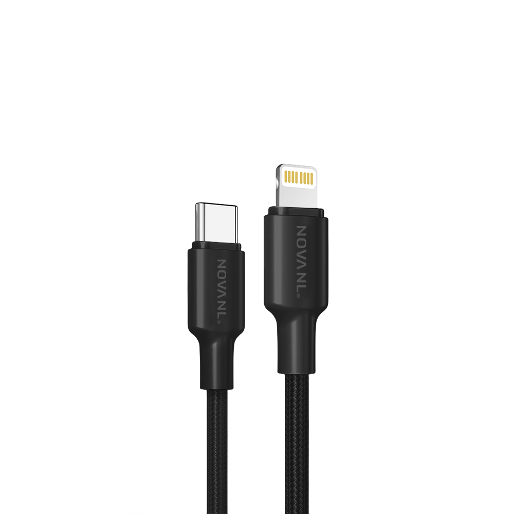 NOVANL SpeedCharge USB C naar Lightning kabel 20W Zwart Black