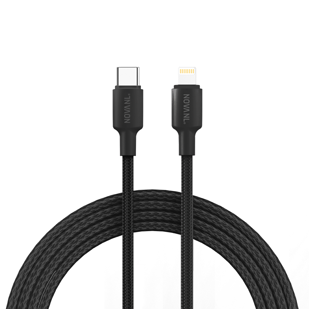 NOVANL SpeedCharge USB C naar Lightning kabel 20W Zwart Black