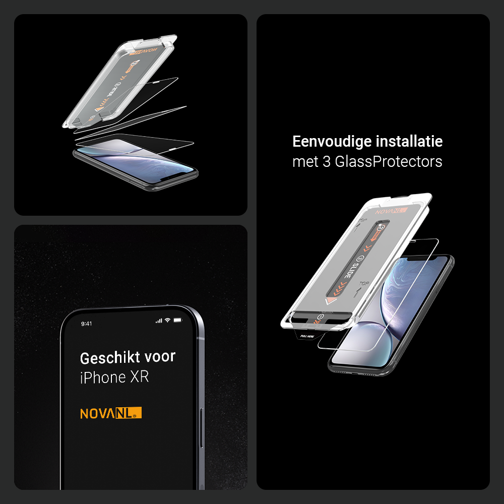 NOVANL 3er-Pack Displayschutzfolie für iPhone XR mit Installationskit