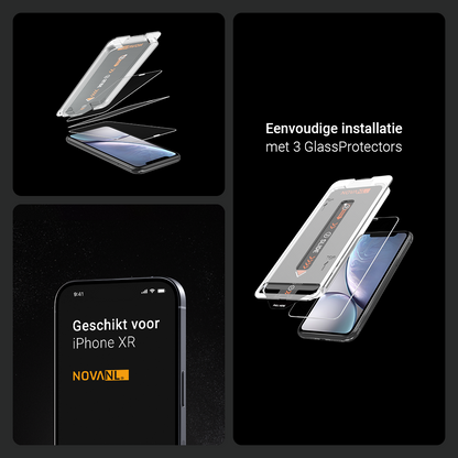 NOVANL 3er-Pack Displayschutzfolie für iPhone XR mit Installationskit