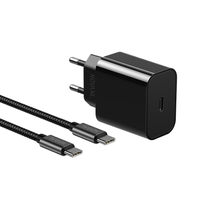 NOVANL ProCharge Adapter Plus 25W met SpeedCharge USB-C naar USB-C  Black