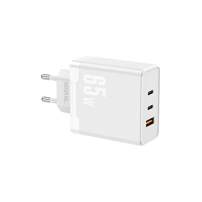 NOVANL ProCharge Ultra 65W GaN 2xUSB-C & USB-A (Drievoudige Poort) Adapter