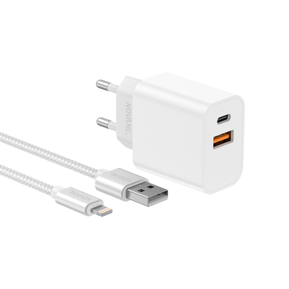 NOVANL ProCharge Adapter 20W met SpeedCharge USB A naar Lightning white 