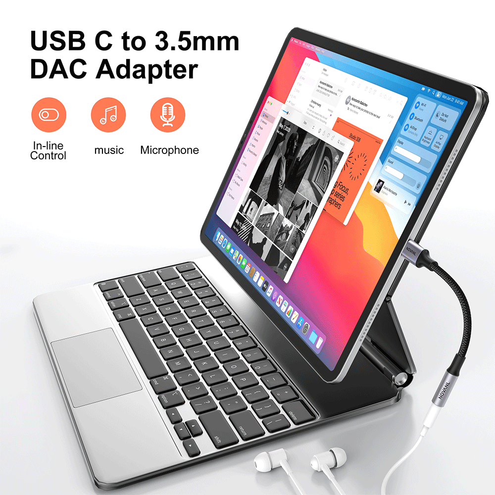 NOVANL SoundFusion AUX-ingang naar USB-C (12CM)