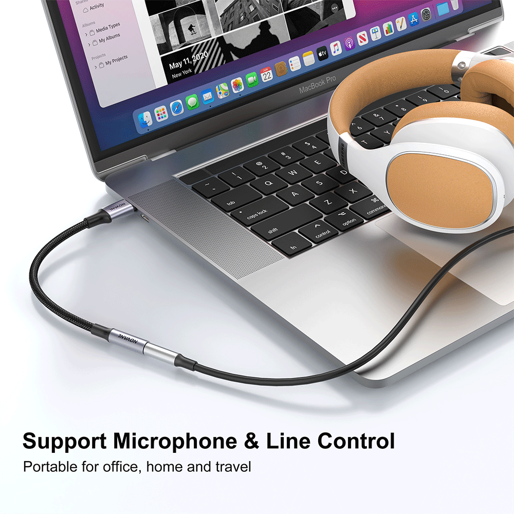 NOVANL SoundFusion AUX-ingang naar USB-C (12CM)